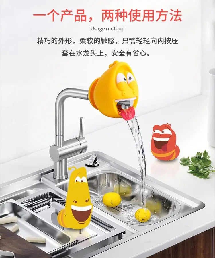 Personnages de dessins anime qui s'accroche au robinet